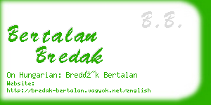 bertalan bredak business card